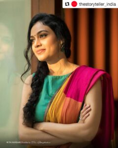 Rupa Manjari Instagram - #Repost @thestoryteller_india (@get_repost)
・・・
What a lovely shoot this was. Glad to have worked on the Portfolio for this pretty actress @therupamanjari ✨ H&M by @ansarimakeupandhairstylist ✨ 

Saree and blouse from @thebuttonthiefco 
.
#film #portfolio #actor #tamilcinema #passion #thestoryteller #rupamanjari