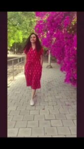 Rupa Manjari Instagram - Wherever life plants you,
Bloom with grace🌸🦋🌈🌠🌌💟

#getstokered #ikatdress #red #pink #bouginvillea #happyclothingforyou #cotton #comfortclothing #streetphotography #everydayoutfit #stokertheflyingmonkey #womenoftoday  #instareels #instafashion #instadaily #instagram #insta #instagramers #ınstagirl #actor #chennai
