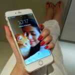 Sadha Instagram – All Things I love! ❤️😄😘#shera#wallpaper#iphone6plus#rednails#manicure#pedicure#whitepants#petlover