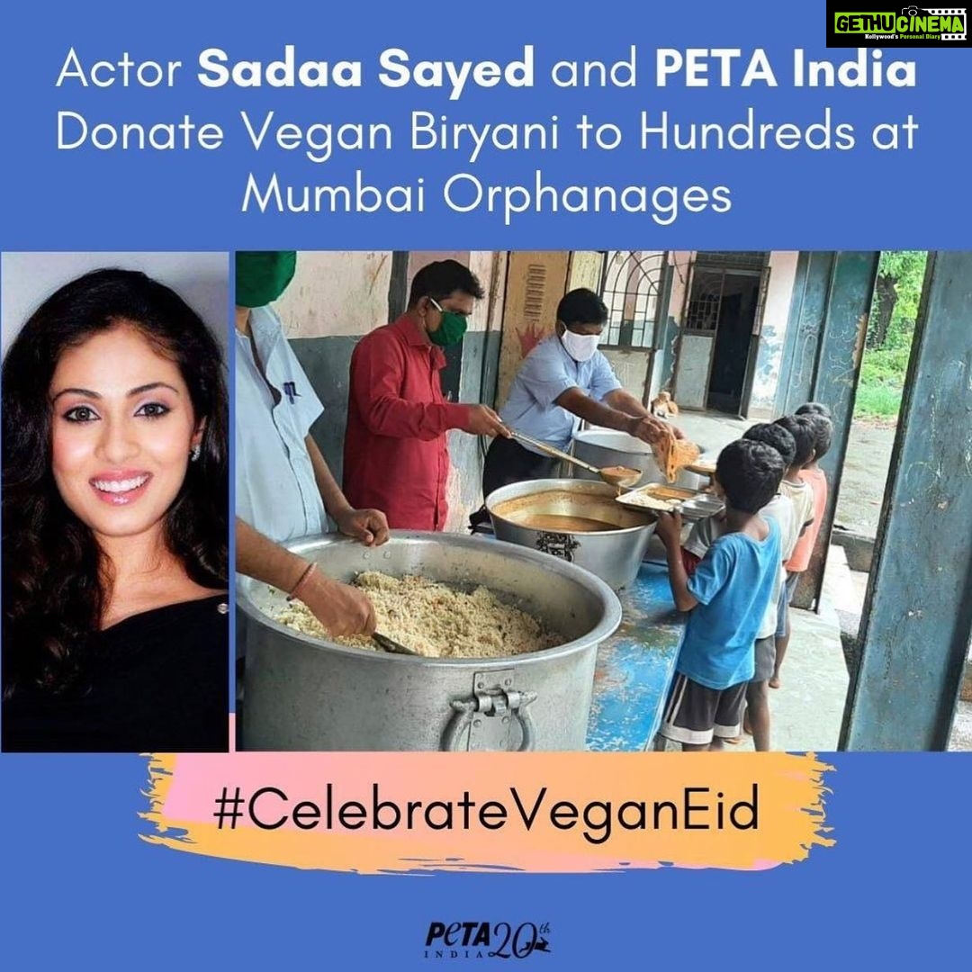 Sadha Instagram - Thank you @petaindia for this! ๐๐๐ฑ Link to full article in bio.. Thereโs really no need to sacrifice an animal to feed the poor.. Please make compassionate choice this #eid and donate cruelty free stuff! Spread love, spread compassion! #crueltyfree #Eid #saynotoanimalsacrifice #peta #vegan #veganlife #veganfood #veganlifestyle #gogreen #mumbaivegans #indianvegan