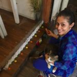 Sadha Instagram - When your work place becomes your home! Earthlings Cafe is where I spend my 12/13 hours everyday and even when I'm back home, this is what keeps me occupied.. Acting was always a passion but what Veganism is done to me, is something I would probably never be able to put in words. There are numerous challenges in this task I've taken upon myself but each day when I wake up the thought of those million babies being exploited for food gives me more than enough courage to battle anything that comes my way! That reminds me we've successfully completed our 6 months! 😀 Also there are so many new things I find myself doing here for the first time in my life.. Just like this Rangoli, of course with the kind help extended by MoMo! The one who represents ALL THE EARTHLINGS out there! Happy Diwali everyone! #GoGreen #GoVegan #LiveAndLetLive #SayNoToCrackers