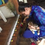 Sadha Instagram - When your work place becomes your home! Earthlings Cafe is where I spend my 12/13 hours everyday and even when I'm back home, this is what keeps me occupied.. Acting was always a passion but what Veganism is done to me, is something I would probably never be able to put in words. There are numerous challenges in this task I've taken upon myself but each day when I wake up the thought of those million babies being exploited for food gives me more than enough courage to battle anything that comes my way! That reminds me we've successfully completed our 6 months! 😀 Also there are so many new things I find myself doing here for the first time in my life.. Just like this Rangoli, of course with the kind help extended by MoMo! The one who represents ALL THE EARTHLINGS out there! Happy Diwali everyone! #GoGreen #GoVegan #LiveAndLetLive #SayNoToCrackers