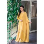 Sadha Instagram - When there's darkness, be your own sunshine! 💛🧡💚 Styled by @impriyankasahajananda Outfit by @bharat_adiani Accessories by @bellofox Photography by @crafty_chandu
