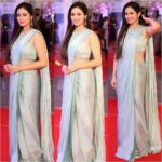 Sadha Instagram - On the red carpet for #gaanamirchimusicawards last night! 😀😀😀 Gorgeous Saree gown by @archithanarayanamofficial 😍 Styled by @impriyankasahajananda #actorslife #event #awardsnight #southindianactress #tollywood #kollywood