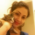 Sadha Instagram - #selfie with a #cat #selfietime 😻 One of my numerous rescue babies!