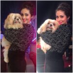 Sadha Instagram – When you have a fluffy guest on the sets! 😍