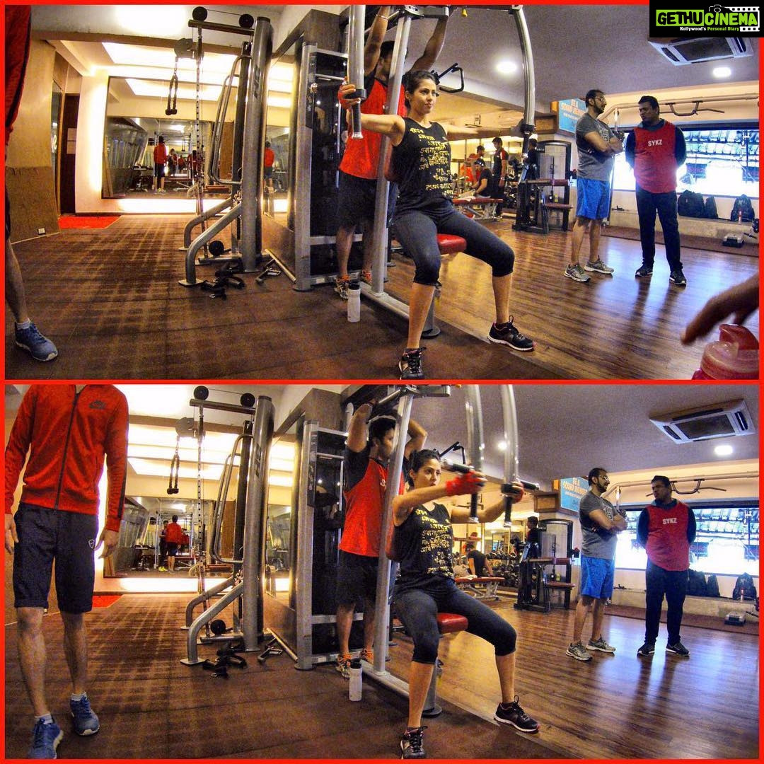 Sadha Instagram - Someone suprised me with this pic.. Wasn't aware I was being clicked while working out 😄