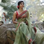 Sai Dhanshika Instagram – ♥️✨Never wanted perfect just real.
In love with this Gorgeous olive green organza saree!
Beautifully styled by -@beingroofa ♥️🤗
saree & blouse -@colorsandmirrors 
Clicked by @narsimhaphotography thank you 😊 
Hairstyle by @rajesh_chinchili 
Ass @9babunag …
During Shikaaru trailer launch…
