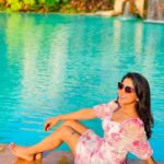 Sakshi Agarwal Instagram - Being underestimated is one of the biggest competitive advantages you can have! The goal is to build a life you dont need vacation from💞 . #pool #water #bluewater #greenery #freshair #lookpretty #floraldesign #prettydress #sakshiagarwal #vacay #holiday #vibes #laugh #live #eat #dressup The Leela Goa