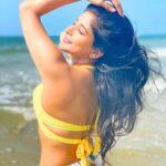 Sakshi Agarwal Instagram - Vibin’ with the sun🌻 . #chilling #vibing #sunflower #beachwear #bikini #beachvibes #beachvibes #beachlife #beachday #goa #holidays #sakshiagarwal #yellow #sunshine #sunflower The Leela Goa