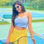 Sakshi Agarwal Instagram - Success is a series of small wins💞 . Learning new skills everyday💞 . #tennis #tennisskirt #sakshiagarwal #sports #holidays #loveforsports #burncalories #tenniscourt #tennisgirl #tennislove #sundayvibes #sundayfunday The Leela Goa