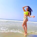 Sakshi Agarwal Instagram - Vibin’ with the sun🌻 . #chilling #vibing #sunflower #beachwear #bikini #beachvibes #beachvibes #beachlife #beachday #goa #holidays #sakshiagarwal #yellow #sunshine #sunflower The Leela Goa