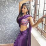 Sakshi Agarwal Instagram - Saree makes my soul happy❤️ . #sareelover #flauntityourway #purplesaree #prettysarees #happygirlsaretheprettiest #kollywood #mollywood #biggboss #biggbosstamil #abs #southindianjewellery Chennai, India