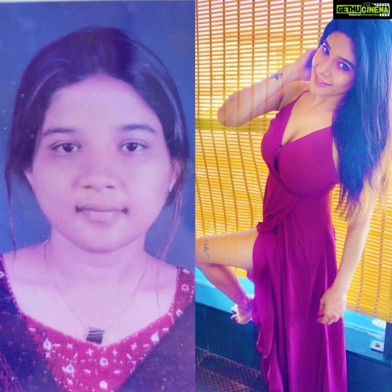 Sakshi Agarwal Instagram - How many of you believe its the same person? Yes its ME! Both of them! . Loosing facial fat has been my biggest challenge . Yes, I was bullied in school by my class mates and seniors by the “Pretty” girls or the so called “ Hot” girls ! Some of them called me “Mud-head” some of them “Book-Worm” and many “ Gundu Foosnika” (dont blame them actually I want to thank them). But I dint budge coz at that time , my Academics was the only thing in my head and I made sure I aced everywhere right through school to MBA!I loved and love my chubby version and I love what I am today (still chubby😝), but I decided to do this for me, only for me 🌸💞 . I have never starved myself, or gone for any “under the knife” procedures or any fat burners or anything artificial and thats why it did take a long time, but the pain at every stage was Worth-It! Really Worth-It! It has taught me a lot today😇 . I still have days that I bloat , in fact its human to bloat most of the days, despite all the workout and I still love myself inside out, but will power, hardwork, persistence, massive dedication and an unbelievable amount of passion can take you anywhere in life! You just have to set your mind and focus one that one thing so hard, the universe will find its way to get it for you❤️ . I am at the “Right” place right now , proud to post my old college Picture on social media , coz a few years back I wouldn’t have been able to do it,and I am sure destiny will continue to take me to many more “Right” places! . Remember that was school /college so yes it did get ingrained somewhere deep for me ,but people Bullying you or Trolling you ,once you have achieved Awesomeness should only be simply ignored🥰😛😇! Our Thalapathy has said that, Right?❤️ . Do You, For You! . My fitness trainer right now : @naresh_20aesthetic . #motivation #fitnessjourney #fitness #workout #abs #cute #pretty #beautiful #inside #out #ignore #haters #loveyourself #strong #mind #body #sakshiagarwal #transformation #college #present #biggbosstamil #biggboss3 #biggbosstamil3 . Chennai, India