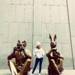 Sakshi Agarwal Instagram - #papparazi #dogman #rabbitgirl #rockfellarcenter #spottedonsixth @nyc Meet the awe-inspiring seven foot tall hybrid characters named papparazi dogman and paparazzi rabbitgirl . They have been sculpted to promote #diversity #love #acceptance! #usadiaries #instapic #instatravel New York, New York