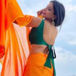 Sakshi Agarwal Instagram – My lips are the Gun!
My smile is the Trigger!
My kisses are the Bullets!
Label me a KILLER or a QUEEN🔥
——— or A Mango IceCream——(inspired by a comment🤪)
.
#terracevibes #saree #sareeaesthetics #orangesaree #sareevibes #loveforsaree #sexybackchallenge #sexyback
#biggboss #vijaytv #sakshiagarwalsaree #sakshiagarwal 
.
@the_trendy_turns Chennai, India