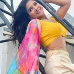 Sakshi Agarwal Instagram - Be obsessed with your own potential🔥 . #lehenga #traditional #sakshiagarwal #biggboss #instapic #waistchain #beyourself #candid #soakingupthesun #instadaily #yellowblouse #lehenga #colourfuldupatta #fashion #lifestyle Chennai, India