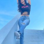 Sakshi Agarwal Instagram - Just vibin’ with the sky . #skyphotography #blueskies #streetstyle #fila Chennai, India
