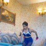 Sakshi Agarwal Instagram - Sunday Morning Fun Burn 🔥🔥🔥 ⬅️⬅️⬅️⬅️Swipe for all different workouts!➡️➡️➡️➡️➡️ . Use any two sofa /couch/chair which are at equal height and get this full body burn workout! . I have never sweat so much in any of my workout! This is a real killer💪 . 1)swing/ pushup 2) squat jump on sofa 3)kicksit on sofa 4)deadlift for hamstring and squat with kettlebell- The advantage of doing this in a sofa is that it gives you more stretch! 5)lunge running with dip on sofa 6)double squat jump on floor and sofa . #workout #motivation #fitness #sofaworkout #fitfam #cardio #corestrength #squats #fitnessjourney #fitnessfreak #sakshiagarwalworkout #biggboss #kollywood #justmove Chennai, India