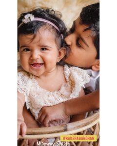 Sameera Reddy Instagram - I promise to always annoy you, love and protect you. I will hold your hand and never let it go ❤️#rakshabandhan #naughtynyra #happyhans #brotherandsister #forever #siblings #love #protect #cherish #messymama #momlife #motherhood #mybabies #keepingitreal 🌈