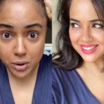Sameera Reddy Instagram - For me keeping sane this lockdown is being more accepting of myself. Whether it’s my lockdown double chin or grey hair! I always say Love yourself first . Then everyone else ❤️ . I needed a change so here is a fun not complicated make up video . Timepass !! This lockdown has had me in a bun and my glasses 24/7 so I decided to spruce up for a change ! . I’ve mixed a light shimmer powder with my normal Day cream . For the Glow cream base ! Do not miss this step . It’s magic ! 🌟 . . Please use whatever you got at home . I was waiting to do a video with locally sourced make up but with lockdown I haven’t managed . So here are my usual suspects . @elfcosmetics St Lucia pallete ( shimmer ) @elfcosmetics HD powder @yslbeauty touché eclat no 3 @marcjacobsbeauty pen liner @nyxcosmetics_in ultimate shadow palette @becca @chrissyteigen palette - blush @maccosmeticsindia deep dark mineralise skin finish - contour @nykaabeauty kufri Lipstick @thrivecausemetics mascara . . 💄 Again all this stuff is in case you wanted to know but do use what you have at home ! Trust me ! . And always have fun ! Don’t take yourself too seriously 🤪 Stay happy Girl ! 🌈 . #messymama #makeup #keepingitreal #imperfectlyperfect #beauty #momlife #nofilter #havefun #motherhood #positivevibes #nofilterneeded #makeuptutorial #easy #glammakeup #loveyourself
