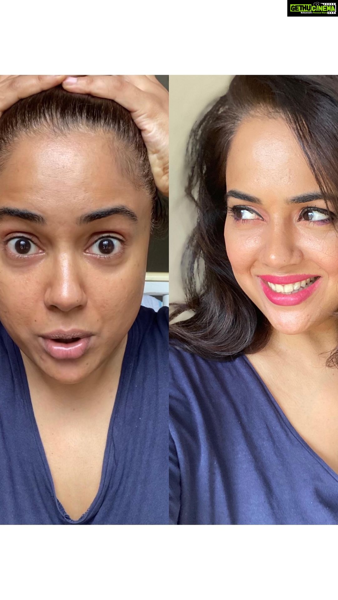 Sameera Reddy Instagram - For me keeping sane this lockdown is being more accepting of myself. Whether it’s my lockdown double chin or grey hair! I always say Love yourself first . Then everyone else ❤️ . I needed a change so here is a fun not complicated make up video . Timepass !! This lockdown has had me in a bun and my glasses 24/7 so I decided to spruce up for a change ! . I’ve mixed a light shimmer powder with my normal Day cream . For the Glow cream base ! Do not miss this step . It’s magic ! 🌟 . . Please use whatever you got at home . I was waiting to do a video with locally sourced make up but with lockdown I haven’t managed . So here are my usual suspects . @elfcosmetics St Lucia pallete ( shimmer ) @elfcosmetics HD powder @yslbeauty touché eclat no 3 @marcjacobsbeauty pen liner @nyxcosmetics_in ultimate shadow palette @becca @chrissyteigen palette - blush @maccosmeticsindia deep dark mineralise skin finish - contour @nykaabeauty kufri Lipstick @thrivecausemetics mascara . . 💄 Again all this stuff is in case you wanted to know but do use what you have at home ! Trust me ! . And always have fun ! Don’t take yourself too seriously 🤪 Stay happy Girl ! 🌈 . #messymama #makeup #keepingitreal #imperfectlyperfect #beauty #momlife #nofilter #havefun #motherhood #positivevibes #nofilterneeded #makeuptutorial #easy #glammakeup #loveyourself