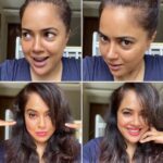 Sameera Reddy Instagram - Needed a change from my lockdown look so did a fun makeup video🙃Will share tomorrow💄 #girlsjustwannahavefun #messymama #imperfectlyperfect #nofilterneeded #mama #motherhood #keepingitreal