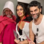 Sameera Reddy Instagram – Halloween 21’ 🎃
1. Countess Dracula🧛‍♂️ has the hots for Wolverine. 
2. The Ultimate X men.
3. Hand Maid watches eerily as countess Dracula plans to attack Wolverine .
4. LMFAO photo bombs the Wind-Up doll and gang. 
5. Cruella joins in the fun 🤩 
Happy Halloween 👻 @mr.vardenchi @aadiinmotion @diydayalishka @leeelobo @rowdysheeter 🎃 #aboutlastnight 🎈