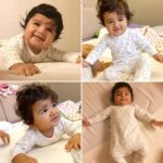 Sameera Reddy Instagram - Hans2015 & Nyra2020❤️Same Onesie Two babies! This onesie is so special to me because I held on to it since 2015 Wanting another child but having post partum blues and telling Akshai back then I didn’t have the courage to have a second baby . And here we are in 2020 🌈 #gratitude #throwbackthursday #mybabies #twinning #samesamebutdifferent #motherhood 😍