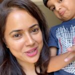 Sameera Reddy Instagram - Stuck at home? Then this lil heavenly escape is for you! We all focus on our face but what about your body? #socialdistancing 🙋🏻‍♀️ with the latest situation and I thought this #messymama video could help 🤗 Hans of course decided to skip homework and be my assistant ! 🕶 Step 1 🌈- get Caster sugar ( not coarse / and not powder) CASTER SUGAR ! . . Step 2 🌈- add fresh lime juice ( just enough to keep to have a slightly wet mix) . . Step 3 🌈- (optional but highly recommended ) add a few drops of any essential oil ! . Step 4 🌈- scrub scrub scrub like you mean it. . On lightly wet skin . Not too much because it won’t exfoliate well otherwise! Everywhere BUT NOT ON THE FACE! . Then wash with warm water and dab dry!. . Step 5 🌈- apply any nice cream / lotion ! And you skin will feel MAKHAN MALAI! 😍 . Step 6🌈- Strut like a yummy delicious Spa Baby 😍 even if at home ! Why the hell not 🤪 You can also bottle some and just keep handy ! #imperfectlyperfect #messymama #makeup #makeuptutorial #myson #fun #beauty #momlife #mommy #kidsathome #feedgood #delicious #yummy #spa #stressbuster #instagood #homespa #mom #keepingitreal ❤️