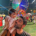 Sameera Reddy Instagram - Looking at you babe ❤️Magical moments 😍. . #fatherdaughter #daddysgirl #momlife #magic #moments #momentslikethese #mom #motherhood #myhusband #baby #babygirl #carnival #happy #dad #love #daddy #blessed Jio World Garden