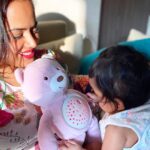 Sameera Reddy Instagram - It’s super cute how Nyra has long conversations with her Chicco Baby Bear 😍It has the most calming music and lights with stars that is so soothing.. sometimes I fall asleep too 😀 Nyra’s first best friend after Hans of course ❤️ . . . #momlife #motherhood #babygirl #toy #teddybear #lullaby #mommy #parenting #happybaby #chiccoindia #chicco #thechiccolife #baby #bear #love #momsquad #realmotherhood #lifeasamama #motherhoodjourney #thingsiwanttoremember