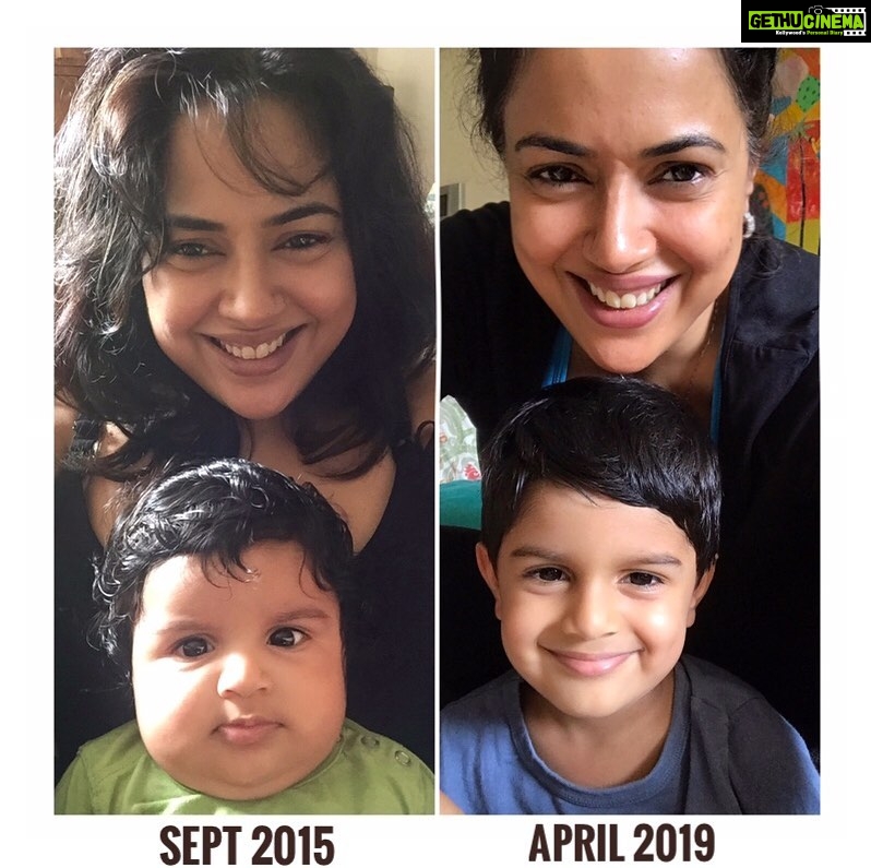 Sameera Reddy Instagram - I can now smile at our Ladoos pics from 2015 but then it was a whole different story. It broke my heart to not recognise myself and I didn’t have faith I could get back to being fit again . #momtobeagain better prepared this time ! We are all #imperfectlyperfect 🌟❤️. . . #preggo #pregnant #pregnancy #momtobe #throwback #flashback #fitness #beforeandafter #postpartum #myson #baby #actor #india #mom #mother #socialforgood #keepingitreal