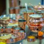 Sameera Reddy Instagram – A Godh Bharai is all about abundance & blessings for the new baby ❤️ Special thank you to my mother in law for making it so special. Love this beautiful Copper Thali Set! 🙂 Songbird Collection by @hometownindia its so gorgeous ❤️.
.
. @manjrivarde 🥰
#godhbharai #presents #blessings #abundance #love #tradition #indian #family #ritual #motherinlaw #thali #copper #marigold #flowers #saree #blessed 🙏🏻