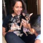 Sameera Reddy Instagram - Kisses & hugs from puppies are the bestest! Jasper and Willow made our day super fun ❤️❤️ thanks @josieskitchen . . #momlife #myson #hansvarde #puppies #puppylove #kisses #hugs