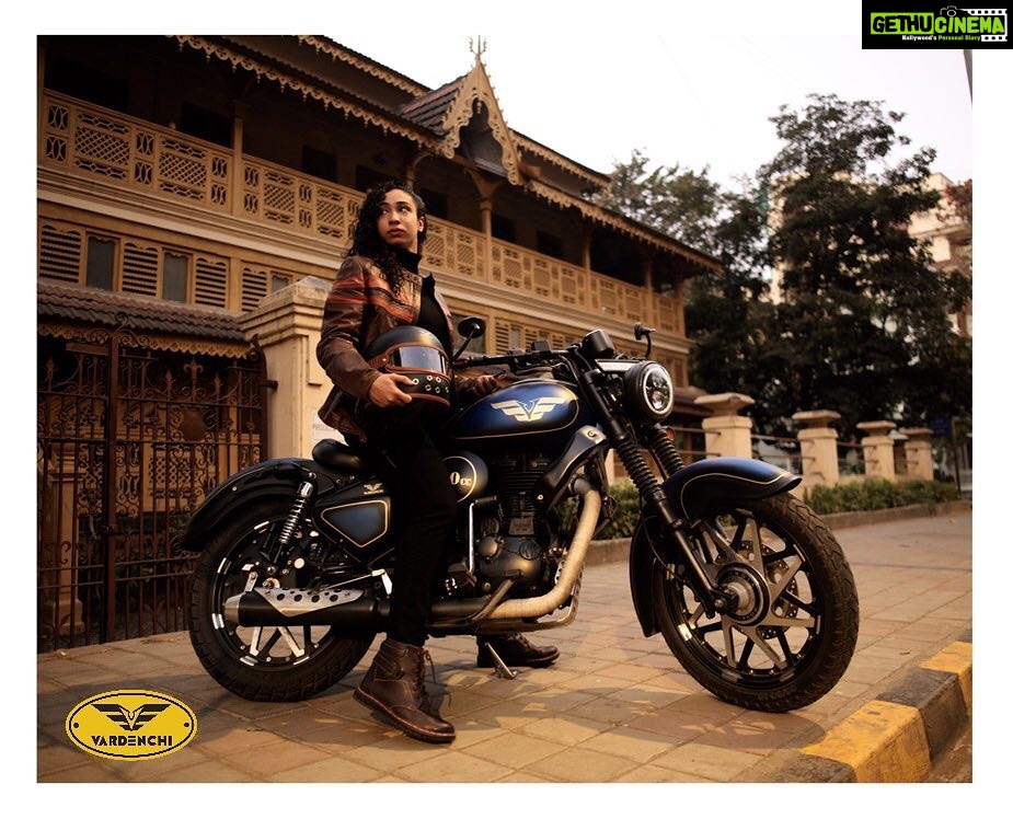 Sameera Reddy Instagram - Known for hand crafting custom choppers Vardenchi has evolved into a motorcycle lifestyle brand! Im so proud of what Vardenchi stands for! The Motorcycle Life! . . @tapasya.solanki the hottie that I discovered riding her @royalenfield on the streets of Bandra 🔥 thank you making our new campaign #lit . . #vardenchicustoms #vardenchi #motorcycle #bikes #instamotogallery #helmet #photooftheday #bikestagram #caferacer #motorcyclelife #motorcyclesofinstagram #instamotor #motos #rider #motorbikes #rideout #wheels #bikergang #lifestylegarage #enfield #royalenfield