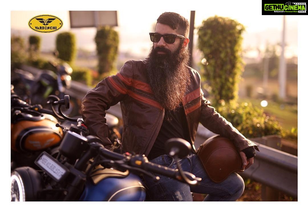 Sameera Reddy Instagram - Estd since 2005 Vardenchi Motorcycles has been my husband Akshai’s heart and soul. I’m so thrilled to be a part of this amazing journey ! . @dodothebarber I’ve know you since our Race days! And you’ve nailed the Vardenchi look with your unique style and rockstar biker attitude ! Thank you rocking our new campaign! . . #vardenchicustoms #vardenchi #motorcycle #bikes #instamotogallery #helmet #photooftheday #bikestagram #caferacer #motorcyclelife #motorcyclesofinstagram #instamotor #motos #rider #motorbikes #rideout #wheels #bikergang #lifestylegarage #enfield #royalenfield
