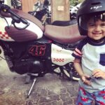 Sameera Reddy Instagram - Not till you are 18 young man !! And definitely not in swim shorts🤗 this lil dude loves motorcycles! He keeps trying to wear his dad’s helmet all the time and he finally got a one of his own! ❤️@vegahelmets @vardenchi . . . . . . . . . . . . . #vardenchi#motorcycle#toddler #diaries#safetyfirst#hansvarde #sameerareddy 😎