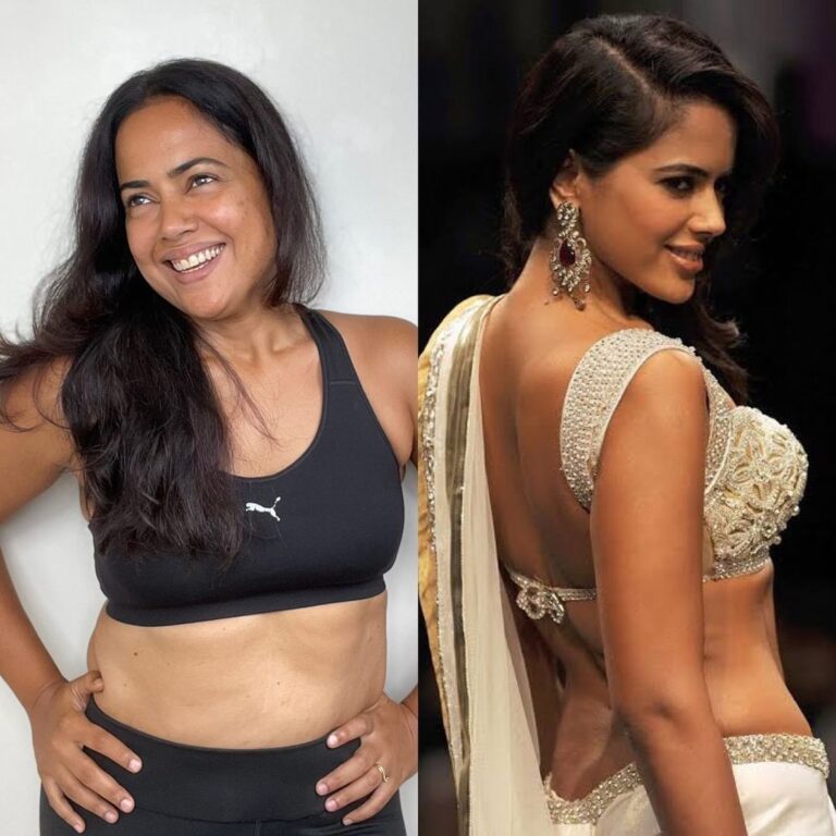 Sameera Reddy Instagram - Do you keep comparing yourself to what you were before? The healthiest thing you can do for your body and soul is to redefine and not get stuck on what used to be .The world will still judge but you don’t need to fall prey to that . Move forward . Don’t look back 💡 #imperfectlyperfect This fitness Friday I want to stay positive and thank my body for giving me so much support❤️ #selflove #healing #bodypositive #fitness #fitnessmotivation #realmotherhood #fitnessfriday #letsdothis 🥊