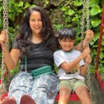 Sameera Reddy Instagram – My Happy moment of the day✨Swinging with my son😍 post lockdown I’ve been so aware and grateful for the simple joys of life and I grab every opportunity to have us enjoy it🍃 #motherhood #moments #messymama #happyhans #momlife #momentsofmine ❤️ Goa