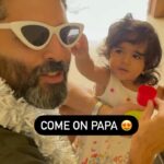 Sameera Reddy Instagram - House Party with my baby girl✅❤️🥳🍔 #fatheranddaughter #partytime #workfromhome #wfh 🎈