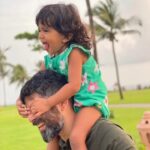 Sameera Reddy Instagram - Daddy duty! When your Babygirl sits on your head and pokes your eye and you still love every second of it. ❤️