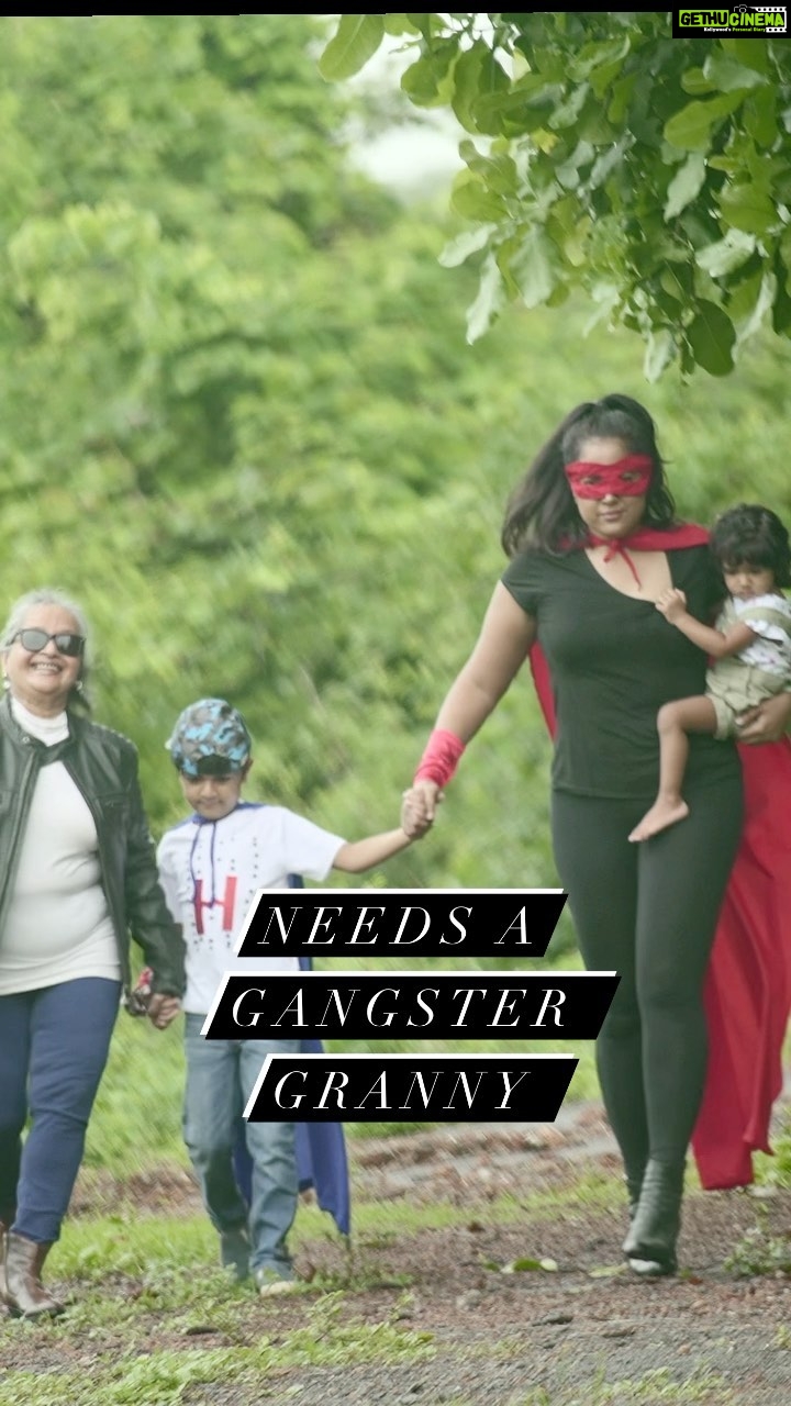 Sameera Reddy Instagram - Every Super Mom needs a Gangsta Granny to partner with 😎💪🏼👯‍♀️ #messymama #sassysaasu #happyhans #naughtynyra #behindthescenes @voot.kids #family #shootlife #superheroes 🎥 #mondaymotivation @manjrivarde 🔥