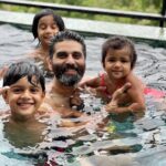 Sameera Reddy Instagram - The week's stress washed away with a fun dip in the pool with these munchkins. #weekendvibes 📷 @reddysameera