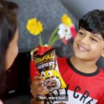 Sameera Reddy Instagram - Schools re-opening or not re-opening? This might keep changing but what doesn't change is the snacking behavior of your little ones throughout. So what do you do about it? 🤔 Look no further because Hans & I have found the perfect snack! The @tatasoulfull Ragi Bites Choco Fills range! Made from calcium rich ragi, protein from dal and 0 maida, these fills become a win for the moms and the chocolate filled center makes it a win for Hans and will be for you and your kids. 💯 Now get a FREE tiffin box with the Rs.99/- Ragi Bites Fills combo pack. Available on their website www.soulfull.co.in . #TataSoulfull #GoMillets #RagiBites #TheGoodBites #chocolate #vanilla #strawberry #nomaida #nonasties #ragi #calcium #thingstodoinbangalore #kidsnsacks #kidssnacking #snacks #bangalore #mumbai #delhi #hyderabad #kolkata #chennai #ad