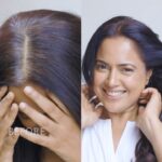Sameera Reddy Instagram - Greying of hair is absolutely normal and natural. I accept my greying and embrace it too! If u do choose to colour then always choose a safe and natural color brand like @kamaayurveda ❤️ I have been using this Organic Henna and Indigo for over a year and I love that it completely covers my greys and because it’s authentic & natural, it keeps my hair healthy. HAPPY HAIR TO ALL! #KamaAyurveda #HairColorWithKama #SwitchToAyurveda #PowerOfAyurveda