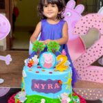 Sameera Reddy Instagram - When the cake is as big as you ❤️ 2 yrs old 🎉 thank you for all the beautiful wishes ! #happybirthday #naughtynyra 😍❤️🎂🥳🤩