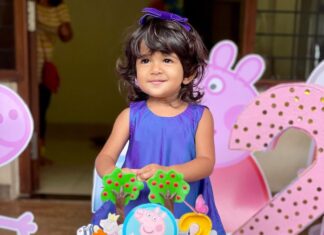 Sameera Reddy Instagram - When the cake is as big as you ❤️ 2 yrs old 🎉 thank you for all the beautiful wishes ! #happybirthday #naughtynyra 😍❤️🎂🥳🤩