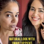 Sameera Reddy Instagram – Messy Mama quick fix with 3 picks! 💝 Step 1. I’ve used a lip/cheek tint first before the powder @be_ilana Beet tint on the cheeks and lips. Step 2. I’ve then used @elfcosmetics HD powder Luminance to dust the face and also eye lids. Step 3. Ive layered a @rubys.organics mascara on generously on my upper and lower lashes ( and I also use it on my brows 😉) finally finished off with a coat of the beet tint of my lips . Easy peasy lemon Squeezy! That’s what make up should be ! I love this simple look that just gives a flush to the cheeks and a natural fun look ! Baby work it ! 🕺🏻💃 #messymama #imperfectlyperfect #natural #makeup #notsponsored ❤️