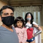 Sameera Reddy Instagram - Wonder Woman, Wonder Girl, Wonder Papa 😉 Warner Bros. World Abu Dhabi